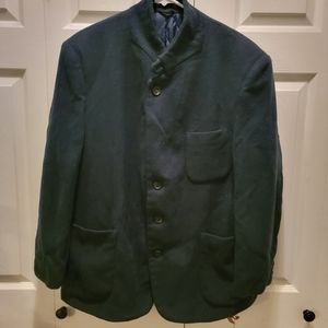 VINTAGE LL Bean 100% Wool Blazer Jacket Mens L‎ Army Green Thinsulate large-Reg